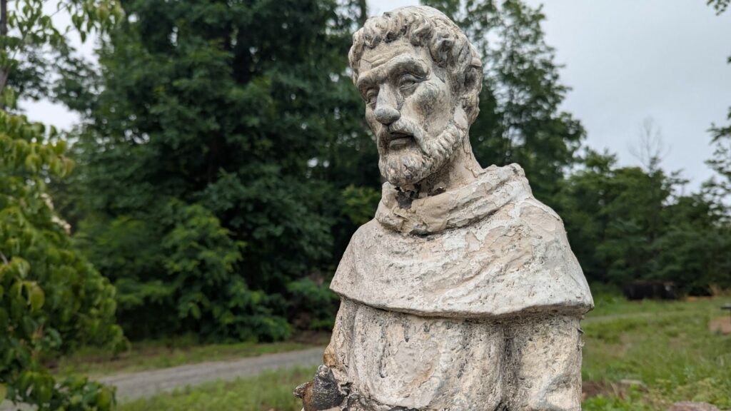Statue of Saint Francis in the garden